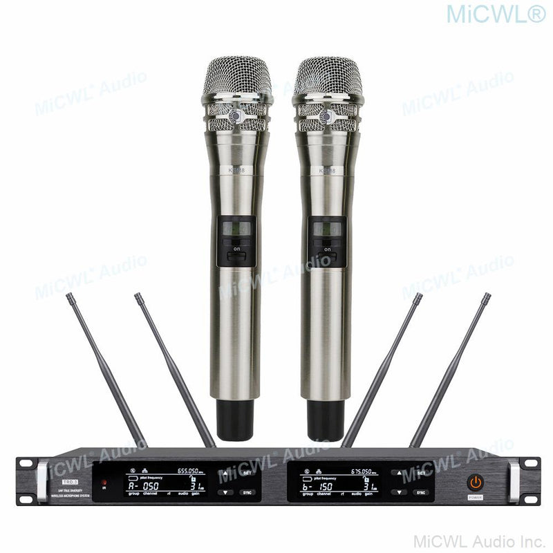 MiCWL ULXD True Diversity Digital Wireless Karaoke DJ Microphone Sing Vocal Concert System 500m Large Range 300 Channel