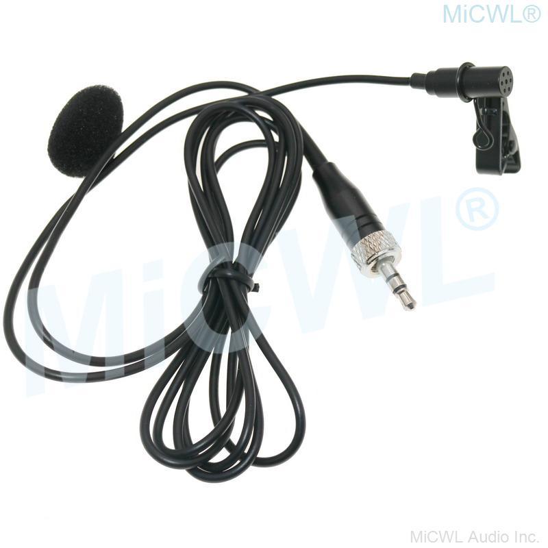 Black ME2 Tie Clip Lavalier Lapel Microphone for Sennheiser G2 G3 G4 MKE2 Clip-On Wireless System - MiCWL Audio Inc