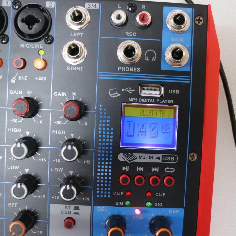 Professional Desktop Mini Mixer Sound Card Bluetooth USB Live Audio Mixing Console Connect Condenser Dynamic Microphone 48V LED - MiCWL Audio Inc