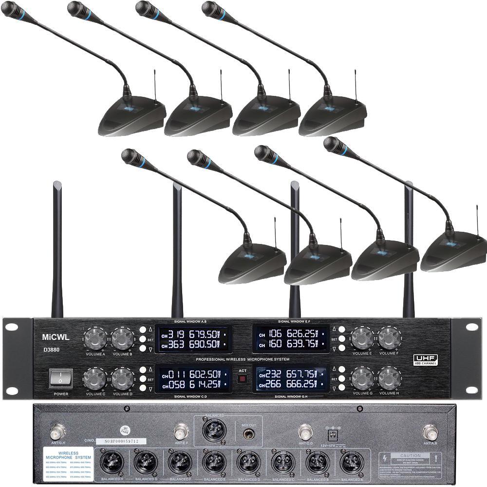 MiCWL Audio CCS800 Wireless 8 Table Gooseneck Microphone Discussion Conference Digital System Company Government Meeting Room - MiCWL Audio Inc