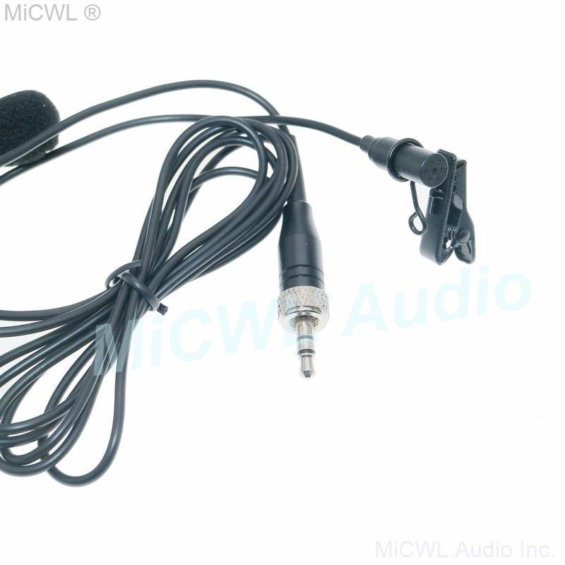 Black ME2 Clip-On Lavalier Microphone for Sennheiser G2 G3 G4 Wireless BeltPack Transmitter 3.5mm Stereo Lock - MiCWL Audio Inc