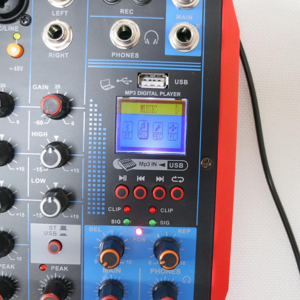 6 Channel Condenser Dynamic Microphone Digital Sound Card Bluetooth USB Mixer Computer PC Laptop Live 48V Audio Console Guitar - MiCWL Audio Inc