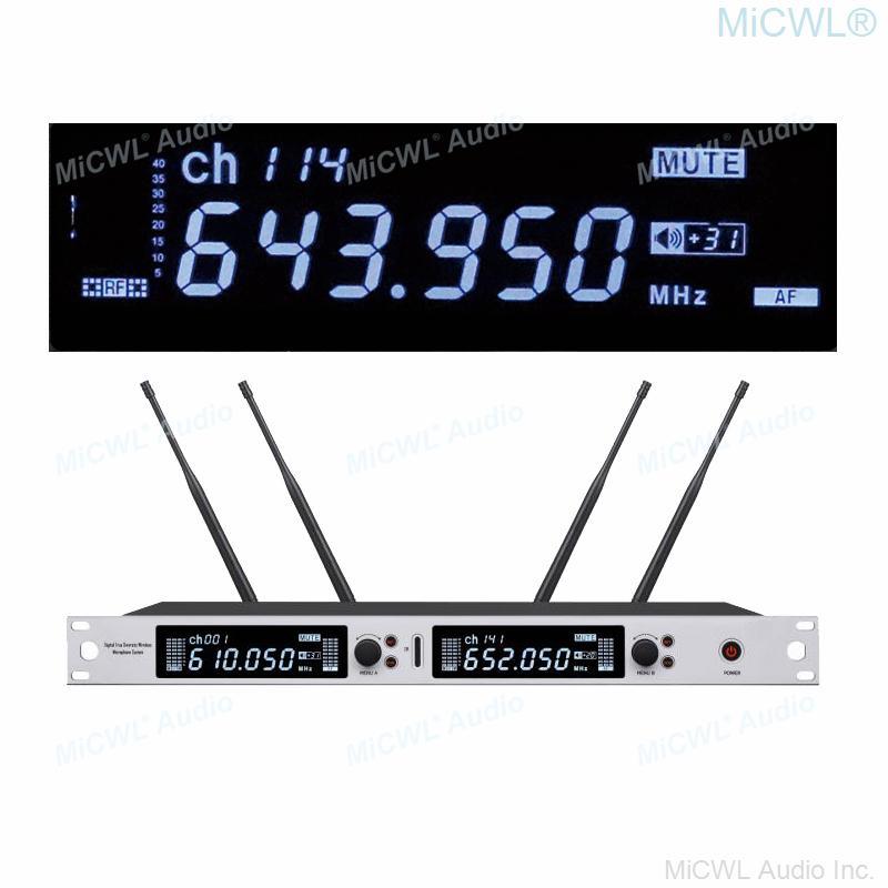 Professional EM6000 SM58 Digital Wireless Microphone System Beta87 Dual Channel SKM6000 4 Antenna True Diversity 400m Range - MiCWL Audio Inc