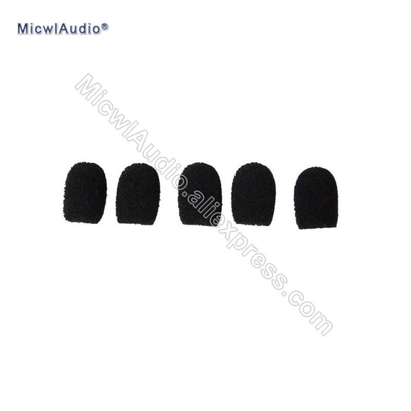 10Pcs Windscreen For Headset Lavalier Microphone Sponge Tight Foam Cover inner diameter 2-3mm Beige Black