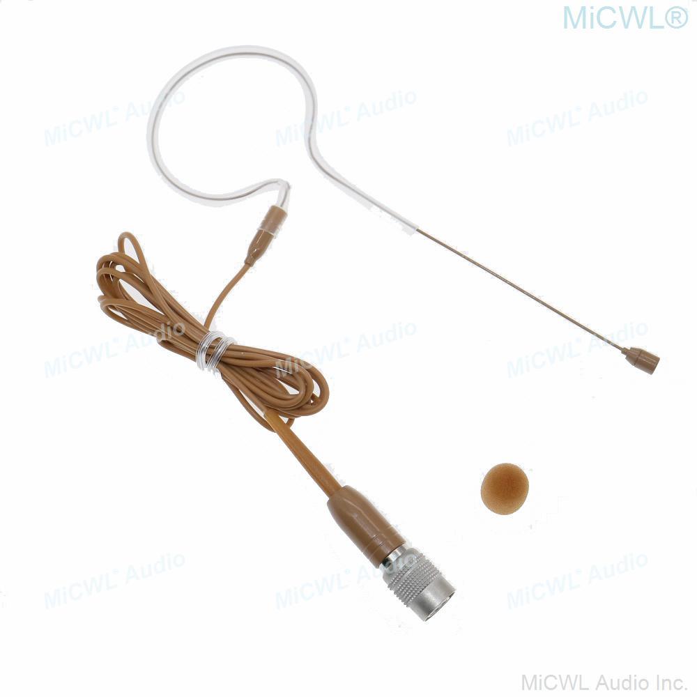 MiCWL Brown Earset Headworn Headset Microphone Mic for Sennheiser Shure Wireless Mike System Ideal for Singing Churches Lectures - MiCWL Audio Inc