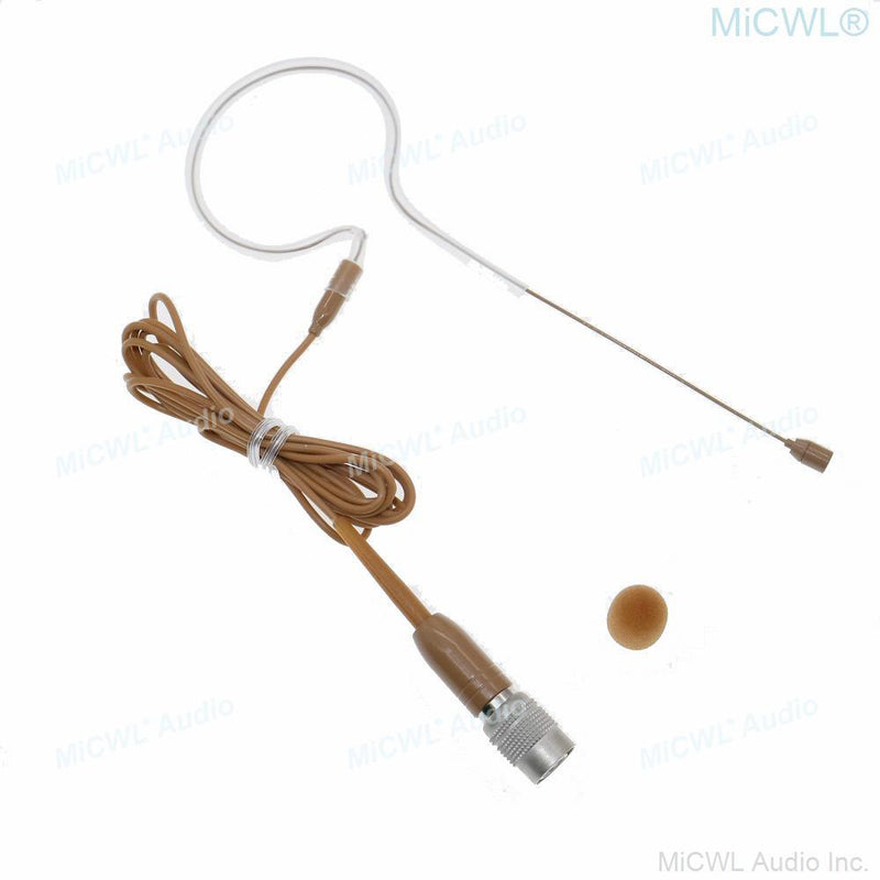 MiCWL Brown Earset Headworn Headset Microphone Mic for Sennheiser Shure Wireless Mike System Ideal for Singing Churches Lectures - MiCWL Audio Inc