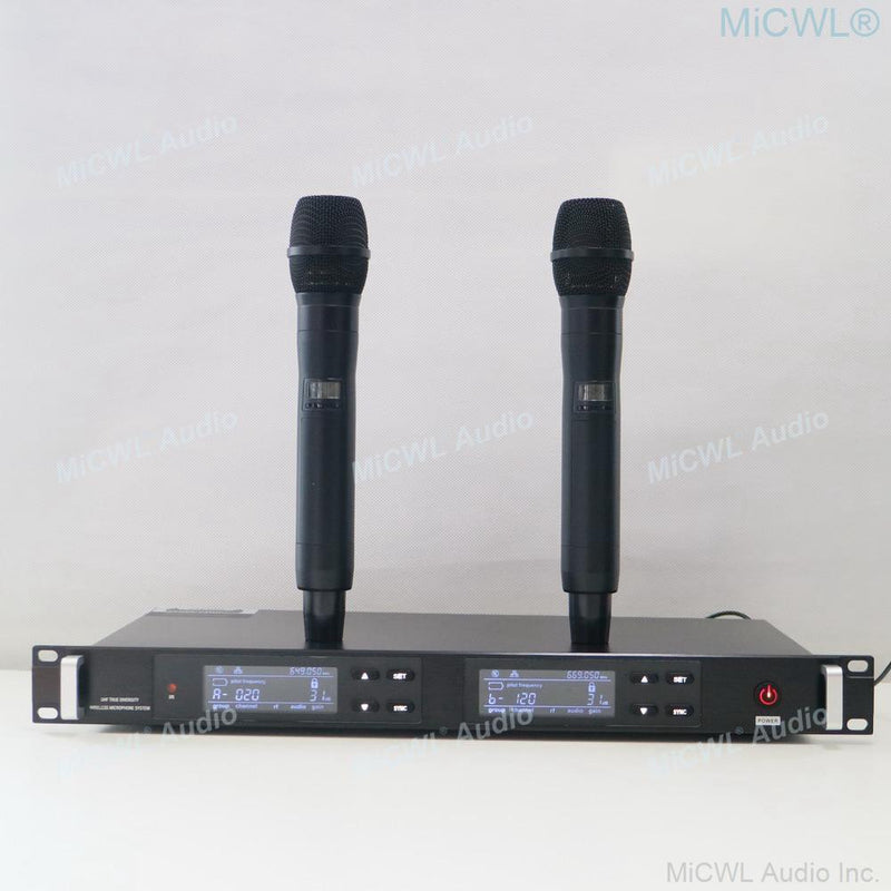 Advanced ULXD4 Dual KSM9 Condenser Capsule Handheld Wireless Microphone Stage Vocal Concert Mics System 4 Antenna True Diversity - MiCWL Audio Inc