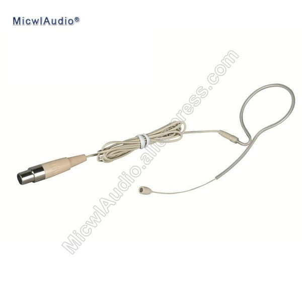 Single Earhook Headset Conference Stage Condenser Microphone Headworn 3Pin for AKG TA3F Beige MicwlAudio SE-010