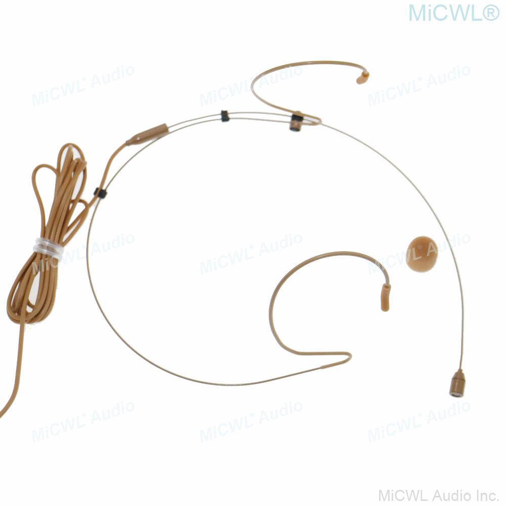 MiCWL Brown Headworn Headset Microphone Mic for Shure Sennheiser Wireless Mike System Ideal for Singing Churches Lectures - MiCWL Audio Inc