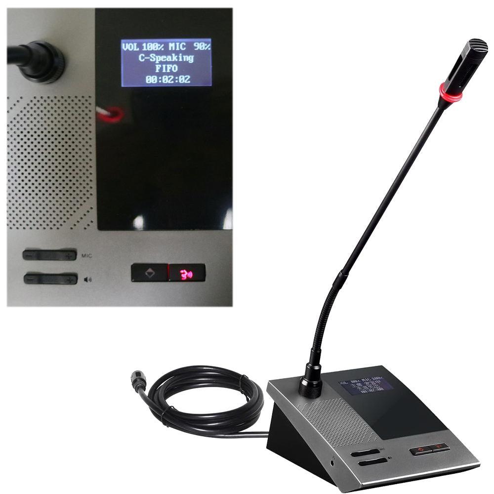 MiCWL 24 Gooseneck Digital Wired Microphone Discussion Conference System Built-in Speaker 24Desktop Chairman Delegate Mics - MiCWL Audio Inc