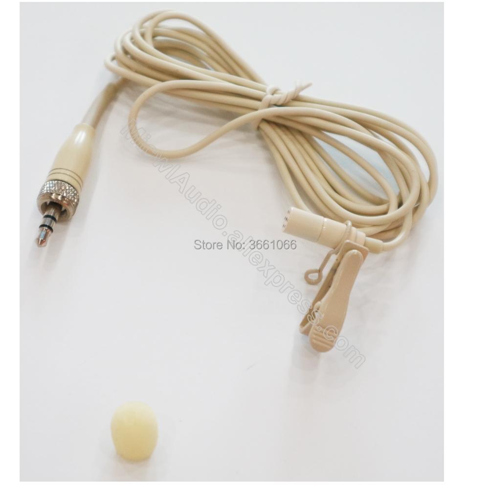 Beige ME2 with 3.5mm Lock Lavalier Lapel Microphone Mics For Sennheiser G1 G2 G3 G4 Wireless Beltpack System Omidirectional Mic - MiCWL Audio Inc