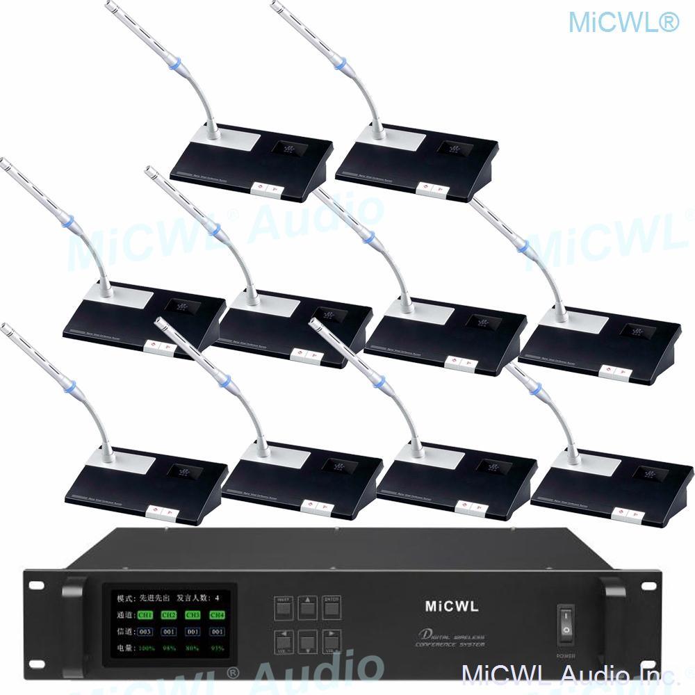 ACTS-60 Pro Digital Wireless Conference Manager Microphone System 60 Table Gooseneck President Delegate Mics MiCWL A10M-A102 - MiCWL Audio Inc