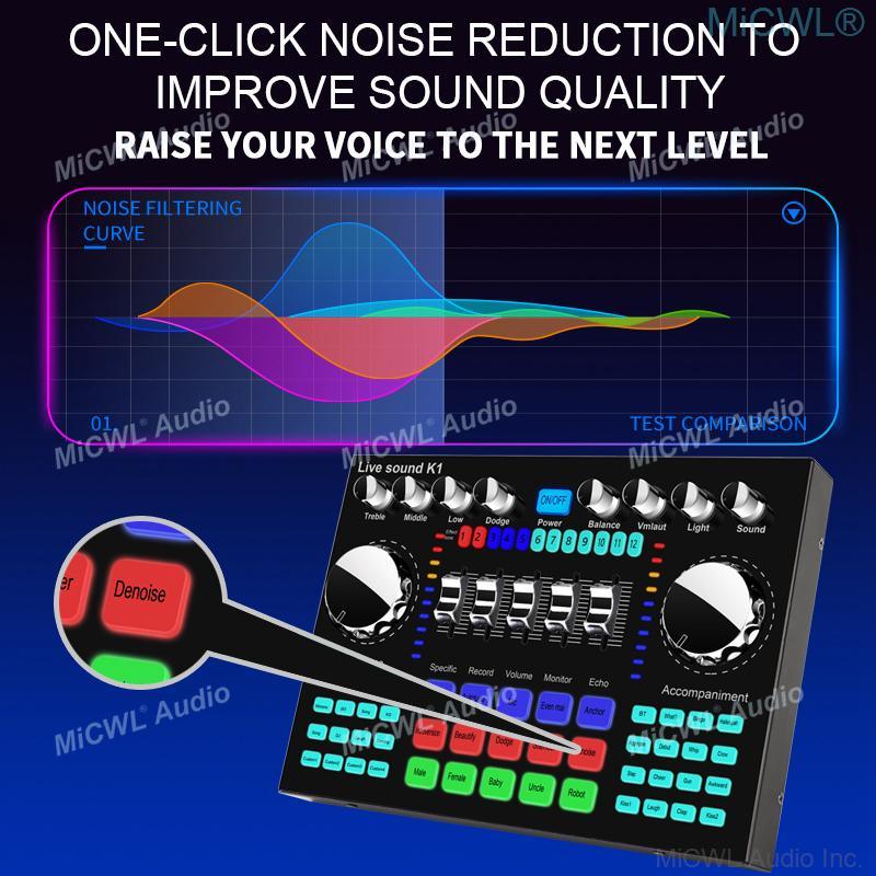 Advanced Digital Sound Card Internet Youtube Facebook Tik Tok Live Audio Mixer For Laptop Smartphone Computer - MiCWL Audio Inc