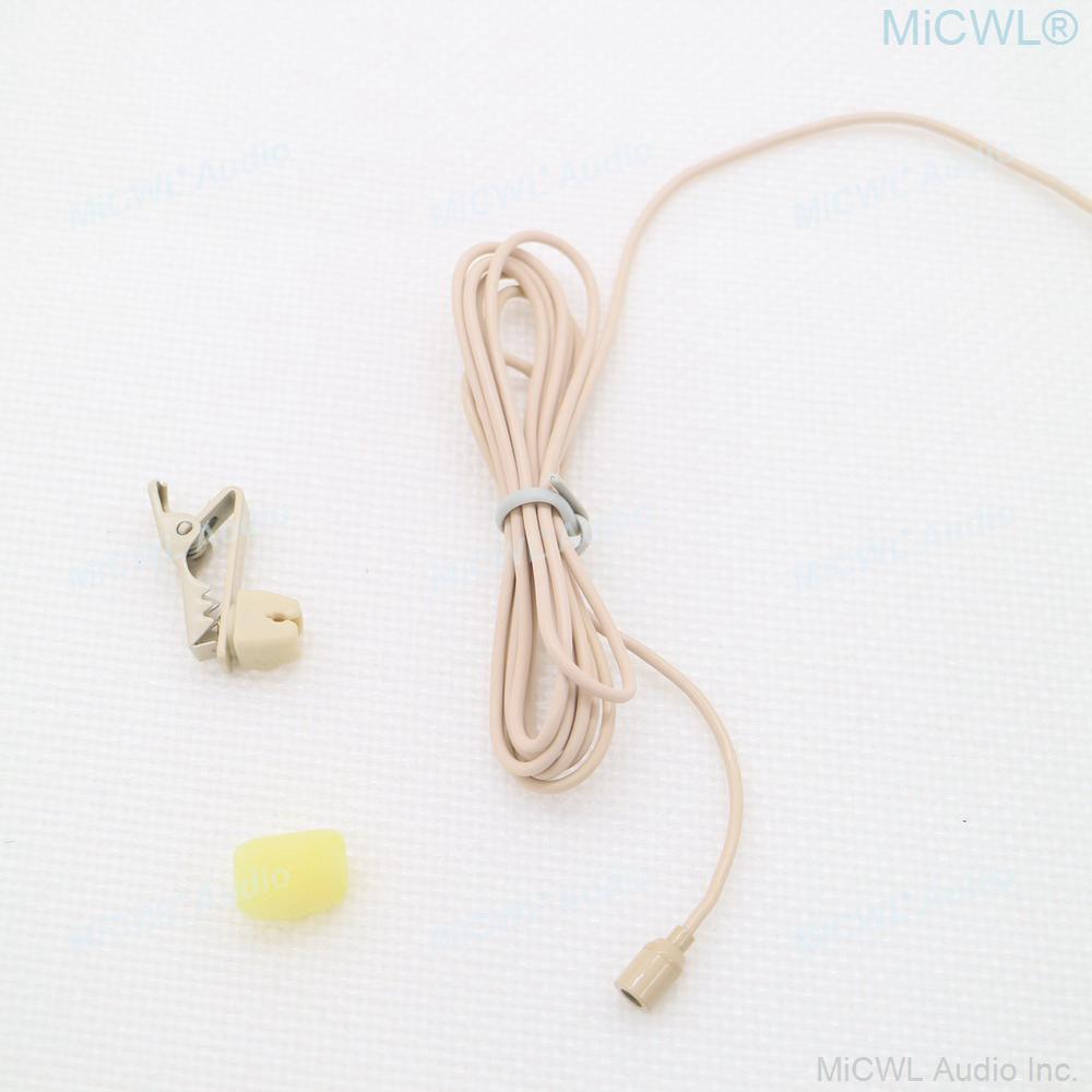 Replaceable Tie Clip Lapel Microphone For AKG Shure Audio-Technica Sennheise MiPro Wireless Beige Omnidirectional Mic Mike Mini - MiCWL Audio Inc