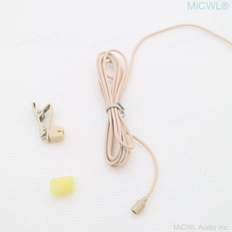 Replaceable Tie Clip Lapel Microphone For AKG Shure Audio-Technica Sennheise MiPro Wireless Beige Omnidirectional Mic Mike Mini - MiCWL Audio Inc