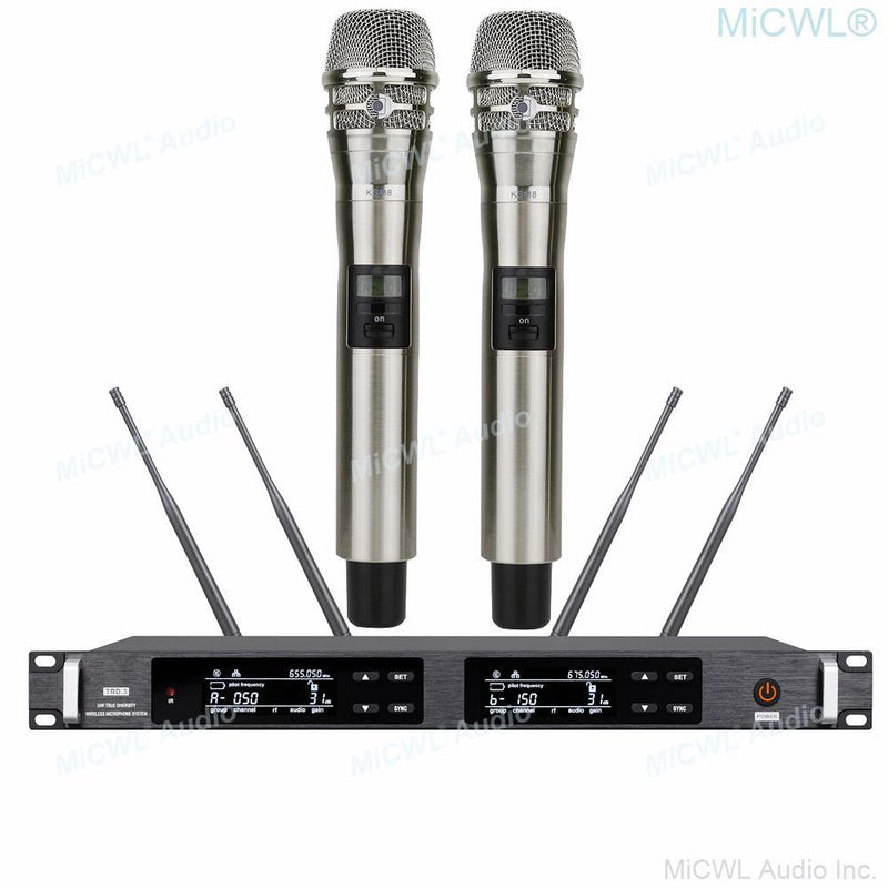 Advanced ULXD4 Dual Channel UHF Karaoke Wireless Microphone System 4 Antenna True Diversity ULXD4D 2 Dynamic Handheld Mics - MiCWL Audio Inc