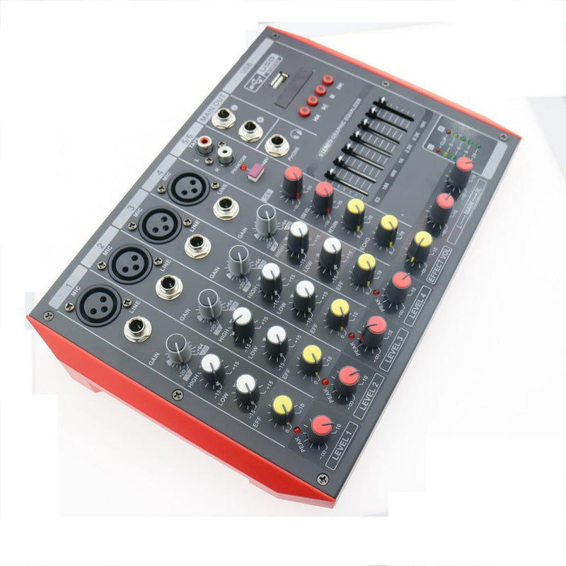 Bluetooth Audio Mixer 6-Input 2-Bus a Stereo 6 Channel Microphones Mixing Console MiCWL MG6 - MiCWL Audio Inc