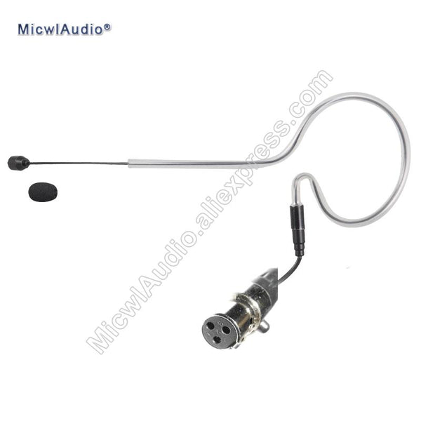 Single Hook Headset Conference Stage Condenser Microphone Headworn 3Pin for AKG TA3F Black MicwlAudio SE-009