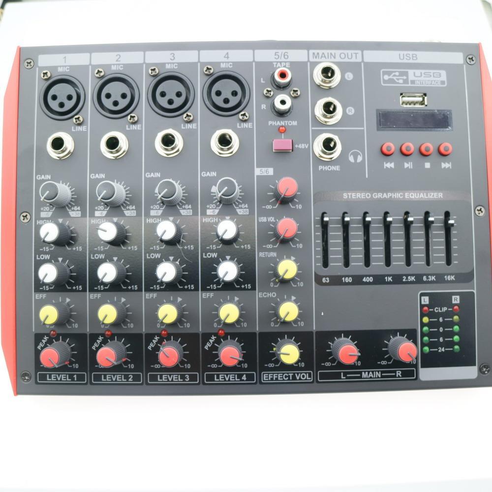 Bluetooth Audio Mixer 6-Input 2-Bus a Stereo 6 Channel Microphones Mixing Console MiCWL MG6 - MiCWL Audio Inc