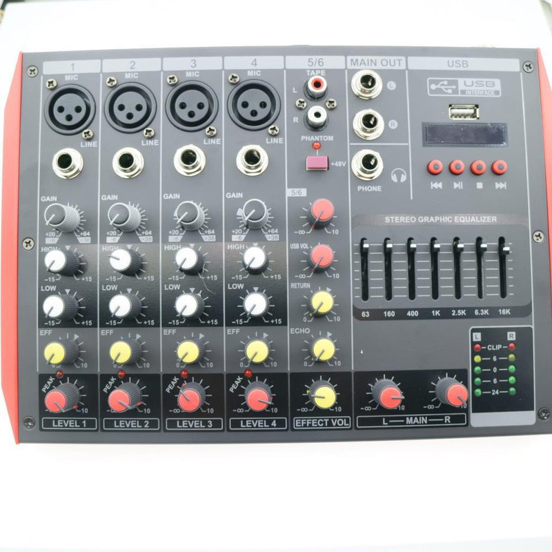 Bluetooth Audio Mixer 6-Input 2-Bus a Stereo 6 Channel Microphones Mixing Console MiCWL MG6 - MiCWL Audio Inc