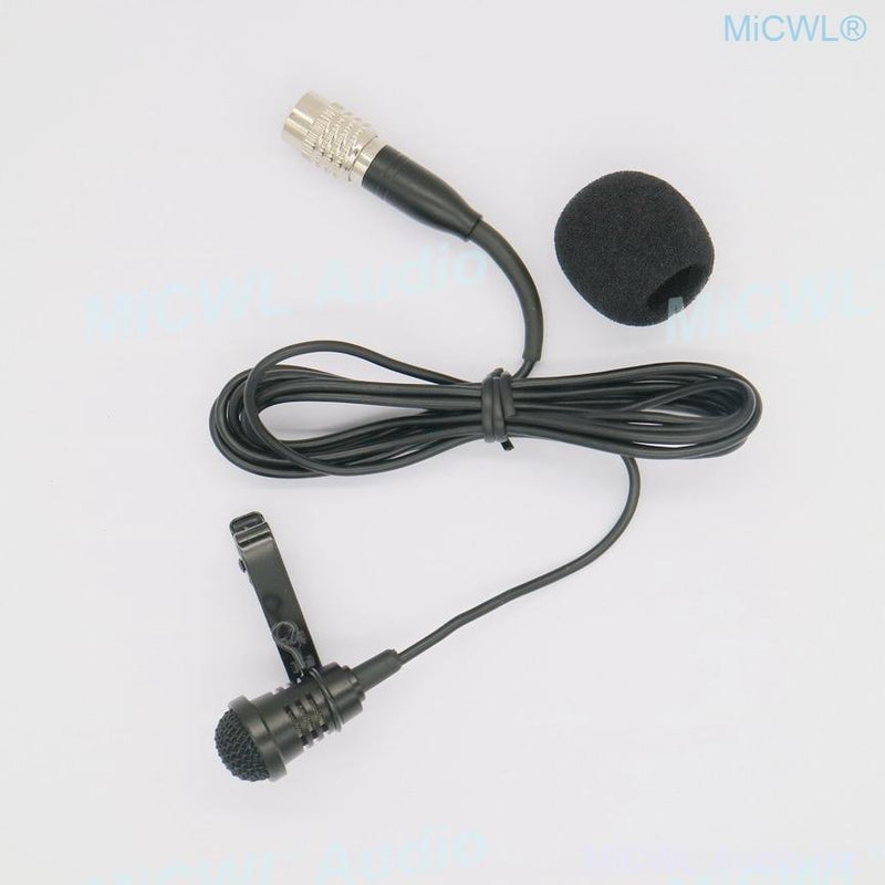 Black ME4 Tie Clips Lavalier Lapel Microphone For Audio-Technica Wireless - MiCWL Audio Inc