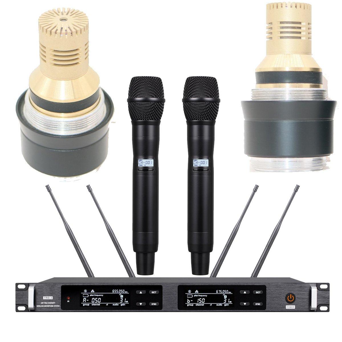High-Class Dual Handheld Wireless Stage Karaoke Microphone System KSM9 Condenser KSM8 Dynamic SKM9000 Mic 4 Antenna Large Range - MiCWL Audio Inc