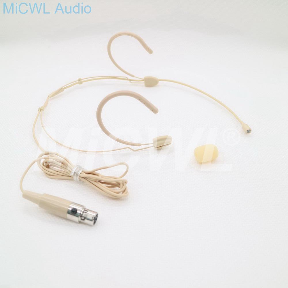 Beige Headset Mic. Omni-directional Condenser Microphone Headworn For AKG Wireless System With Bodypack Transmitter - MiCWL Audio Inc