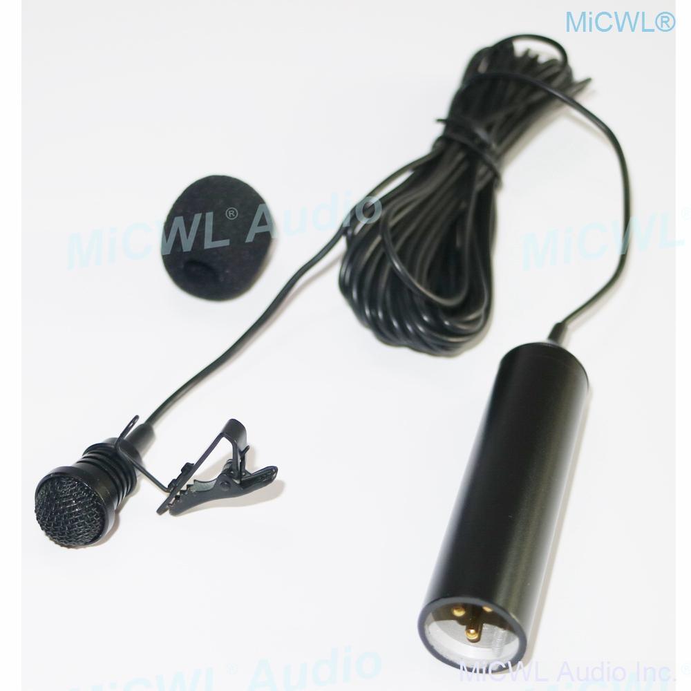 Tie Clips Cardioid Condenser Lavalier Microphones XLR 3Pin 48V Phantom Power Mics 5m Cable - MiCWL Audio Inc