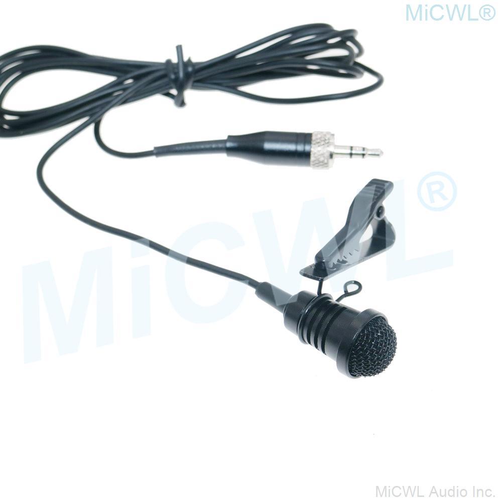 Lavalier Lapel Cardioid Audio Microphone for Sennheiser ew100 ew300 ew500 G1 G2 G3 G4 Wireless Tie Clips Mics 2m wire - MiCWL Audio Inc