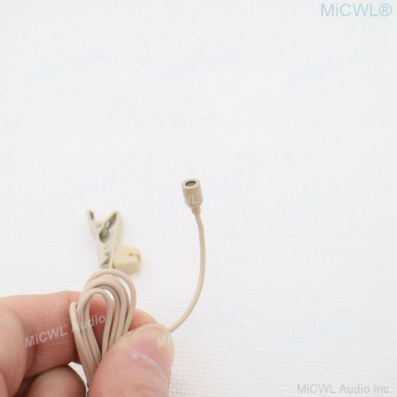 Replaceable Tie Clip Lapel Microphone For AKG Shure Audio-Technica Sennheise MiPro Wireless Beige Omnidirectional Mic Mike Mini - MiCWL Audio Inc