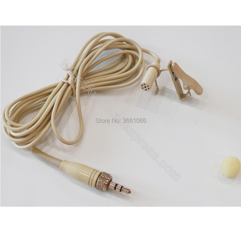 Beige ME2 with 3.5mm Lock Lavalier Lapel Microphone Mics For Sennheiser G1 G2 G3 G4 Wireless Beltpack System Omidirectional Mic - MiCWL Audio Inc