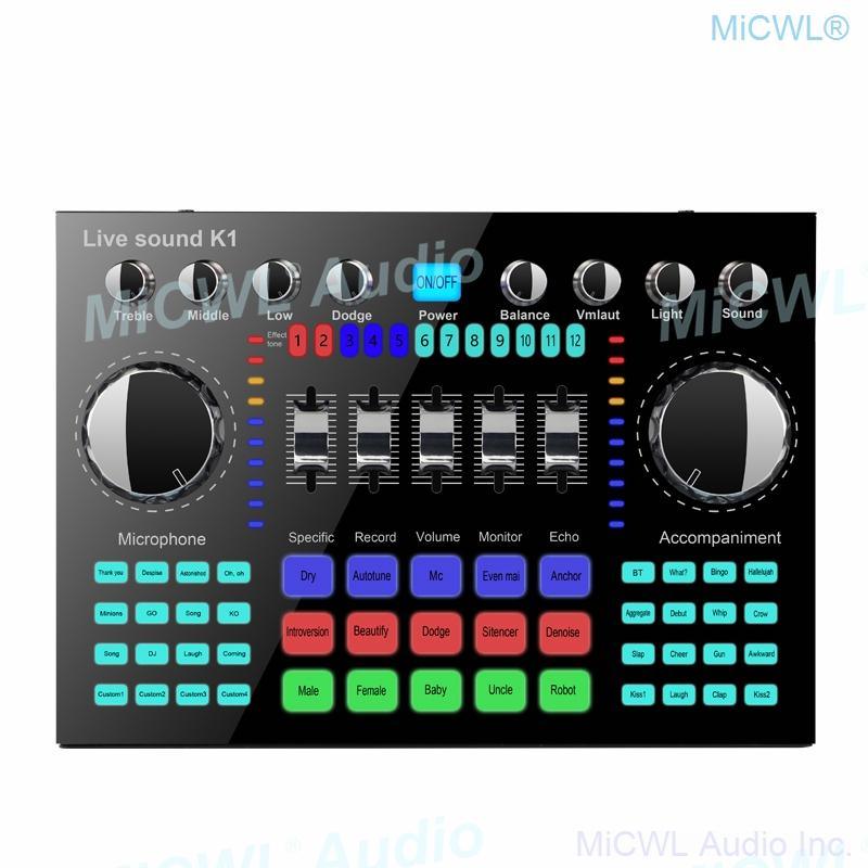 Pro Digital Computer Sound Card Audio Live Mixer for PC Mobile Phone Network Live Video - MiCWL Audio Inc