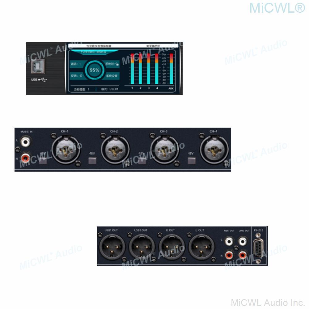 RX-2400 Digital Feedback Suppressor Reduction Mixer Frequency Shift Device Anti-noise Processor Audio Equalizer with PC Software - MiCWL Audio Inc