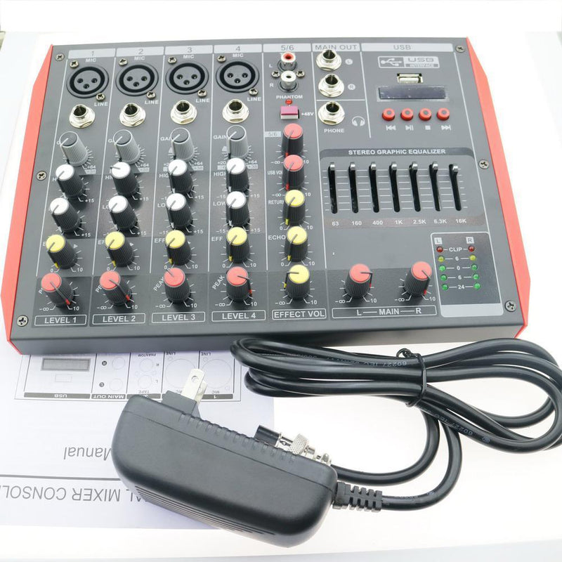 Bluetooth Audio Mixer 6-Input 2-Bus a Stereo 6 Channel Microphones Mixing Console MiCWL MG6 - MiCWL Audio Inc