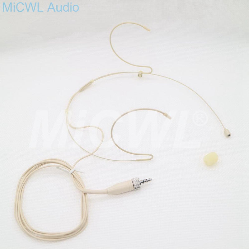 Pro Headworn Microphone Omni-directional Beige Headset Microphone For Sennheiser System Bodypack - MiCWL Audio Inc