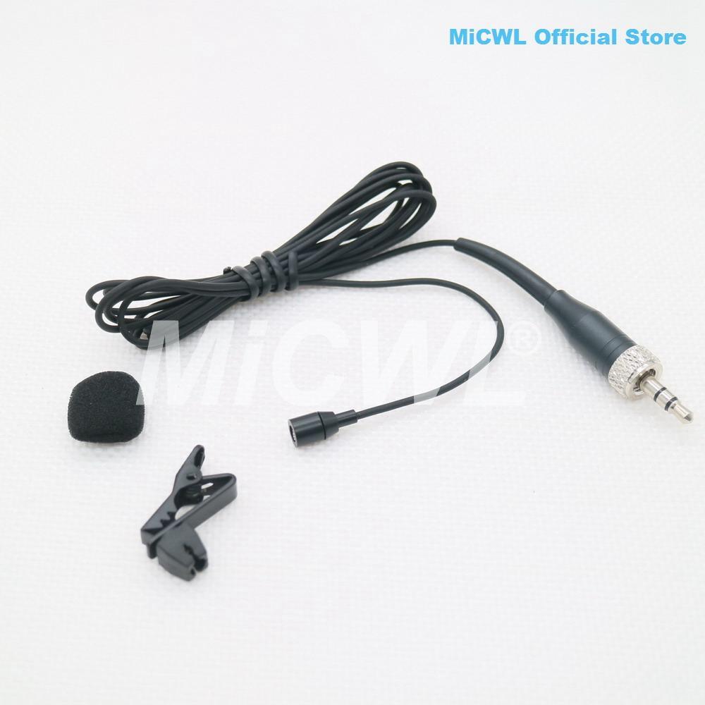 AVX2 SB Tie Clip Hidden Lavalier Lapel Microphone For Sennheiser ew100 G2 G3 G4 G5 Wireless BeltPack 3.5mm Lock Black color - MiCWL Audio Inc