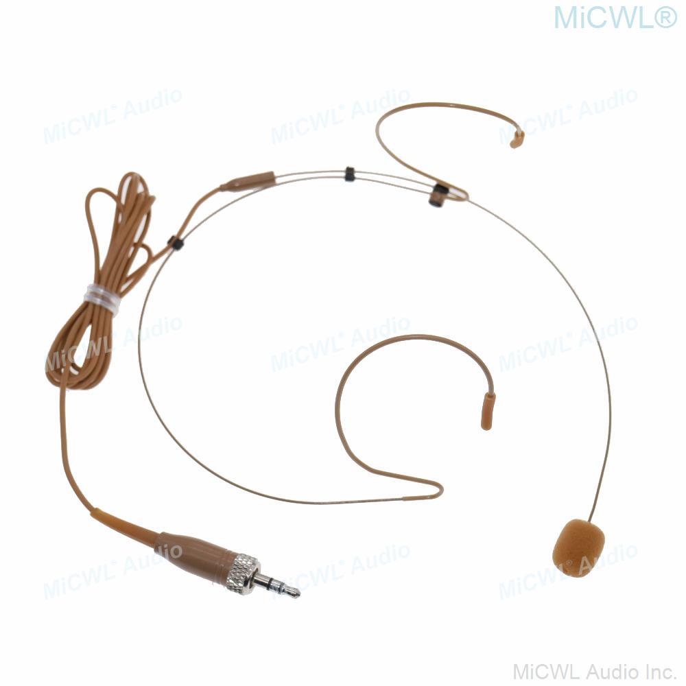 MiCWL Brown Headworn Headset Microphone Mic for Shure Sennheiser Wireless Mike System Ideal for Singing Churches Lectures - MiCWL Audio Inc