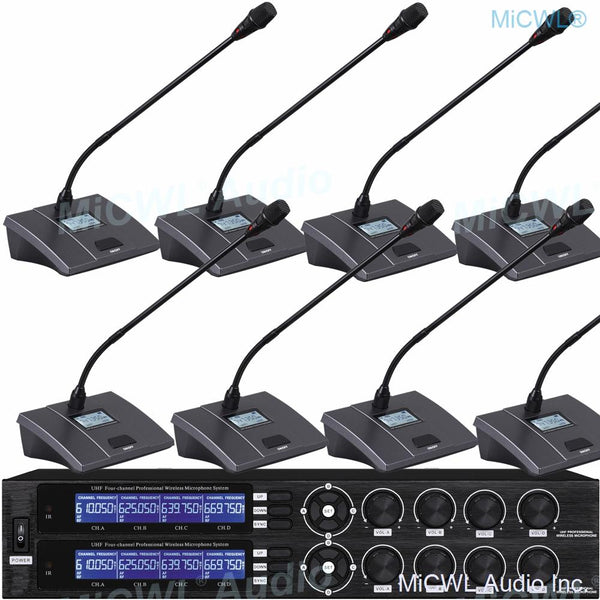 Professional Karaoke Audio Microphone Wireless 8 Table Gooseneck High Quality Conference Meeting System