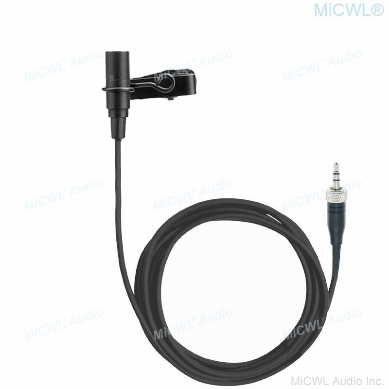 Black ME2 Tie Clip Lavalier Lapel Microphone for Sennheiser G2 G3 G4 MKE2 Clip-On Wireless System - MiCWL Audio Inc