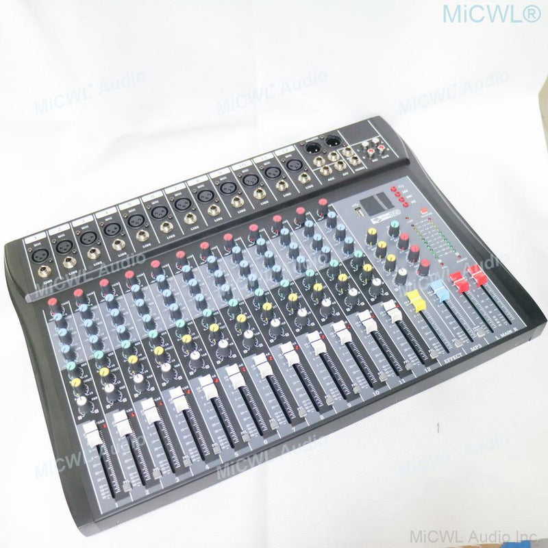 MiCWL Bluetooth 12 Channel Audio Mixer Mixing Console Wireless Wired Microphone Sound Mixer one year guarantee - MiCWL Audio Inc