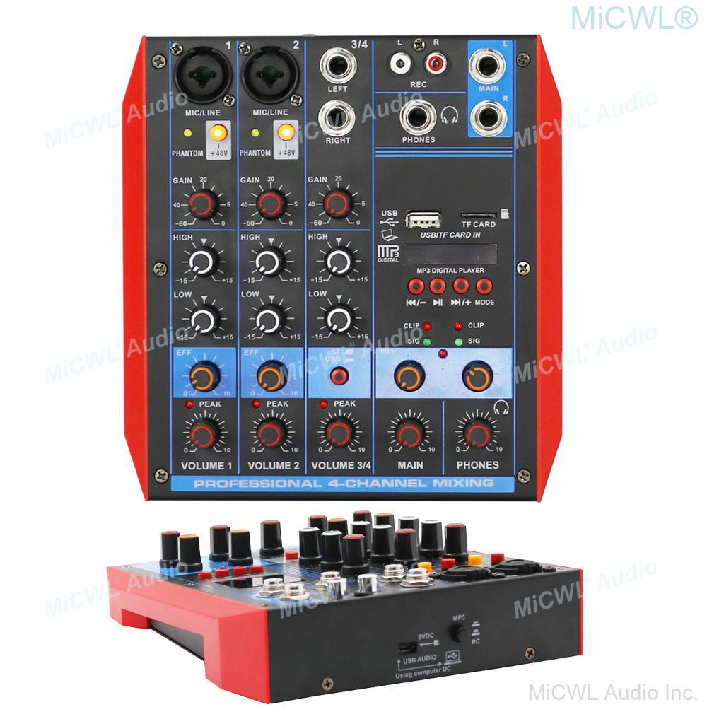 Original YAMAH Mini 4 Channel Karaoke DJ Laptop PC Live Mixer 2+2 Sound Card Mixing Console with USB Bluetooth 48V Phantom - MiCWL Audio Inc