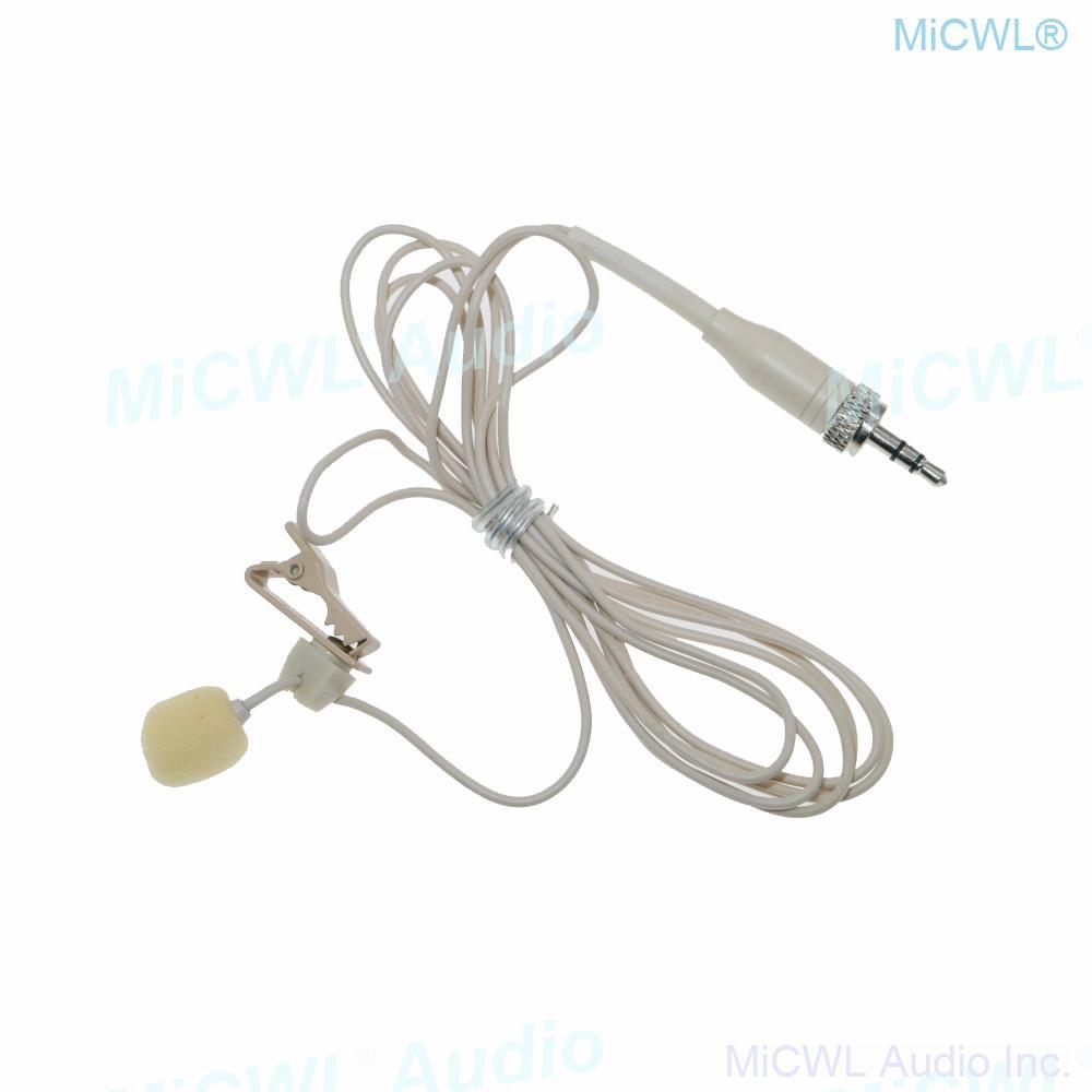AVX1 Clip-On Hidden Lavalier Microphone For Sennheiser SK100 G2 G3 G4 Wireless 1/8" Stereo Lock Plug - MiCWL Audio Inc