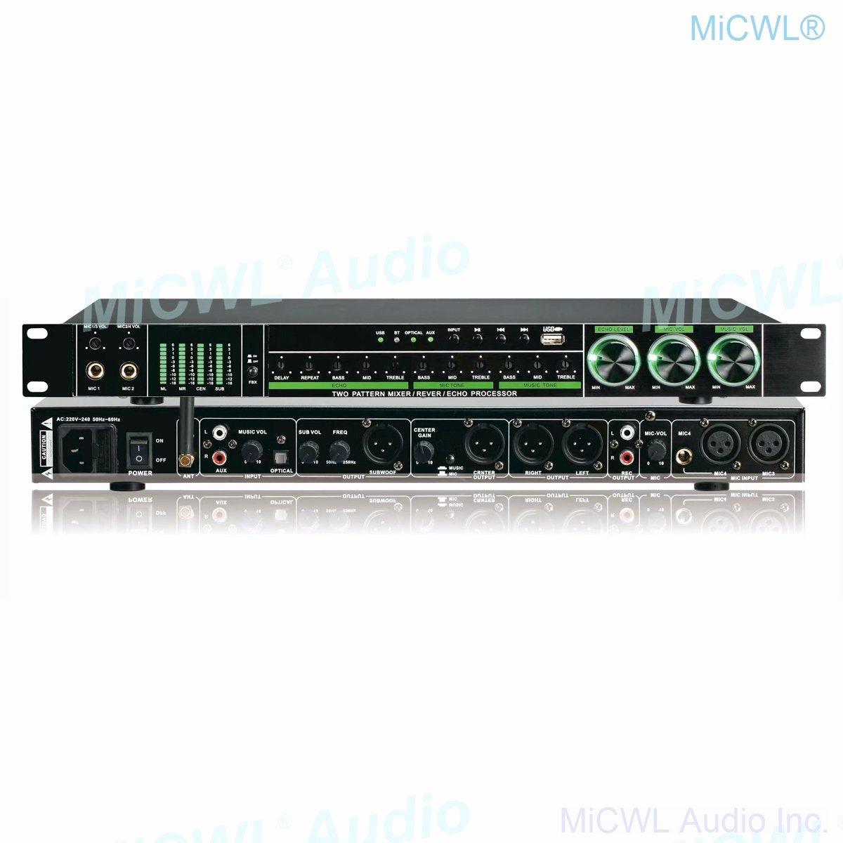 MiCWL X8 Digital DJ KTV Karaoke Player Mixer Reverb Echo USB Stage Studio Audio Effects Processor - MiCWL Audio Inc