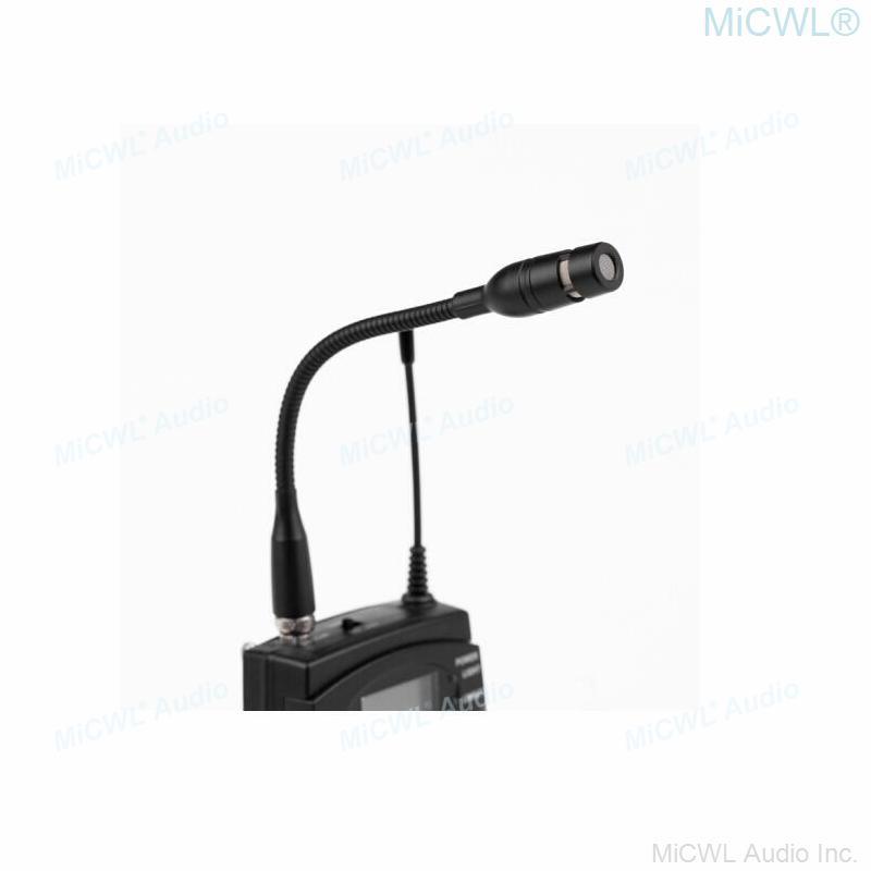 Portable Gooseneck Interview Music Instrument Cardioid Microphone For Sennheiser BodyPack Transmitter - MiCWL Audio Inc