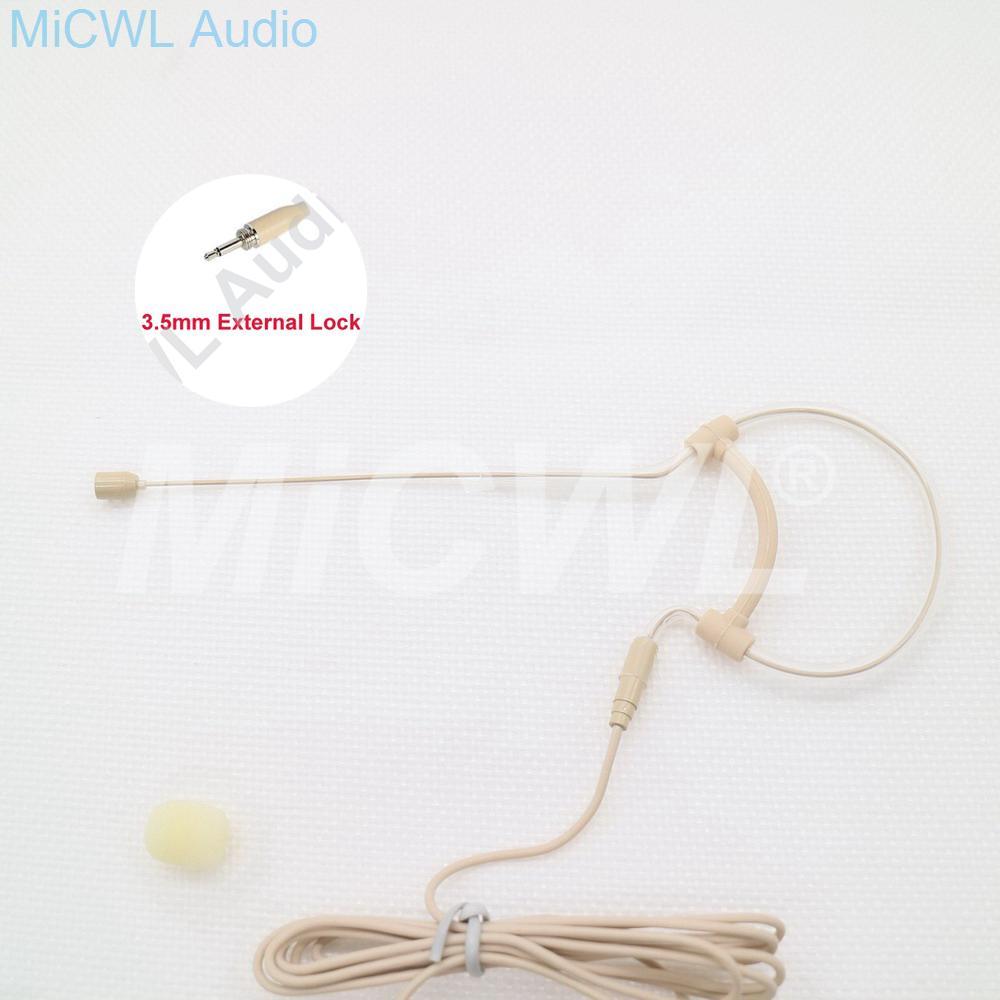 Single Hook Ear Condenser Microphone Omni-directional Head Worn Earphones 3.5mm External Lock Connector Stage Performance - MiCWL Audio Inc