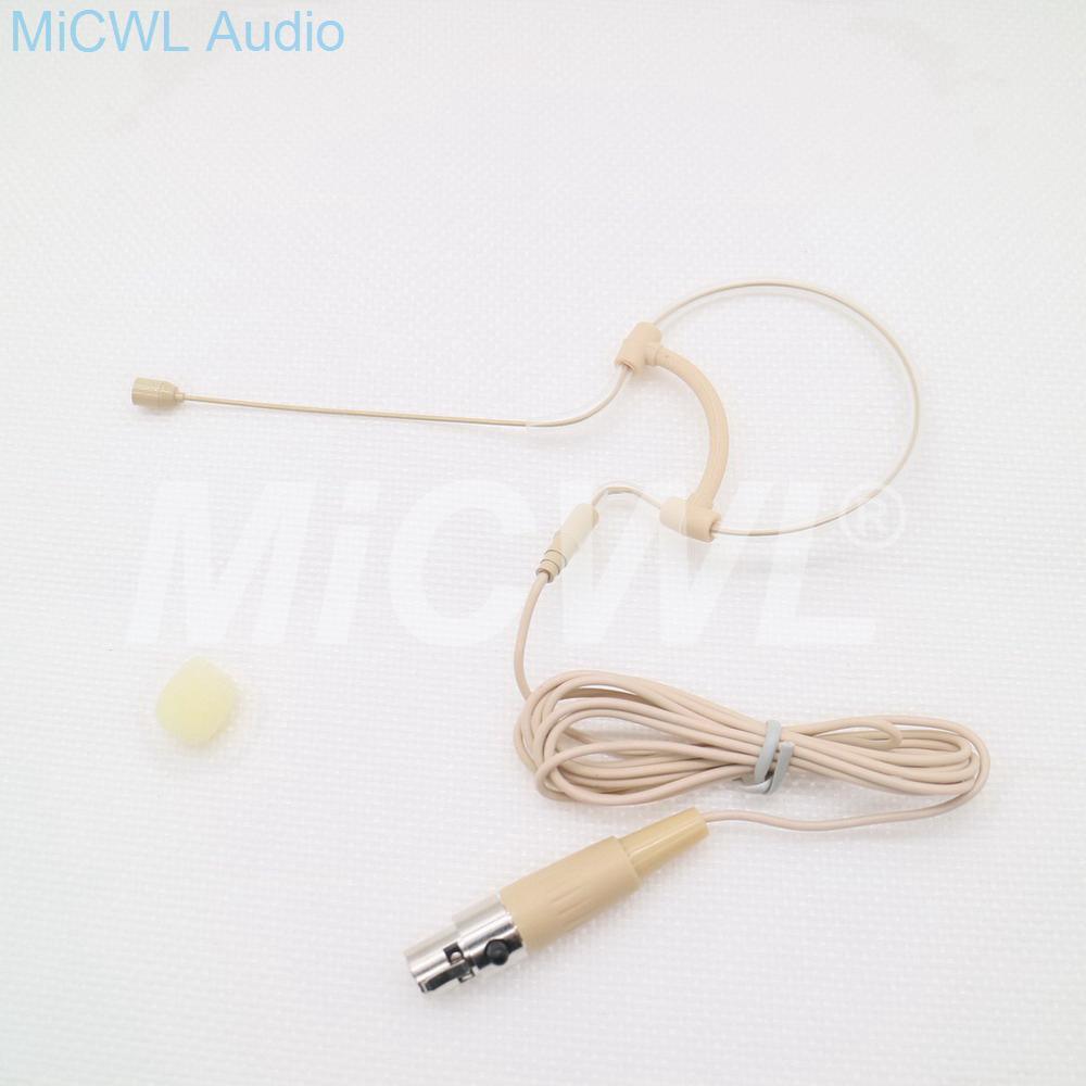 Single Hook Ear Microphone Omni-directional Head Worn Condenser Earphones For Shure Wireless System Stage Performance - MiCWL Audio Inc