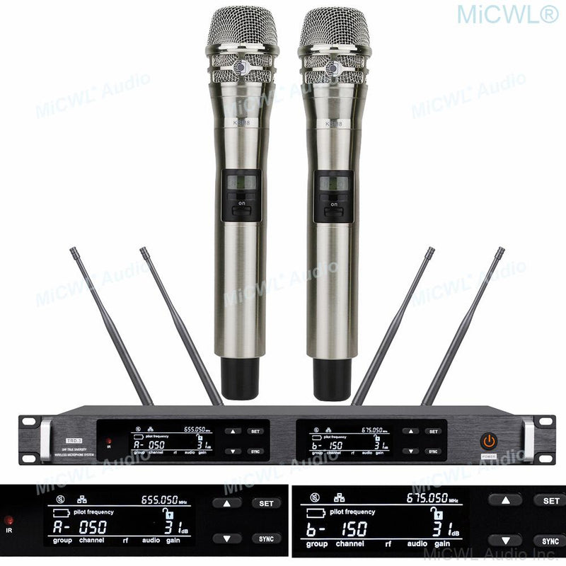MiCWL ULXD True Diversity Digital Wireless Karaoke DJ Microphone Sing Vocal Concert System 500m Large Range 300 Channel