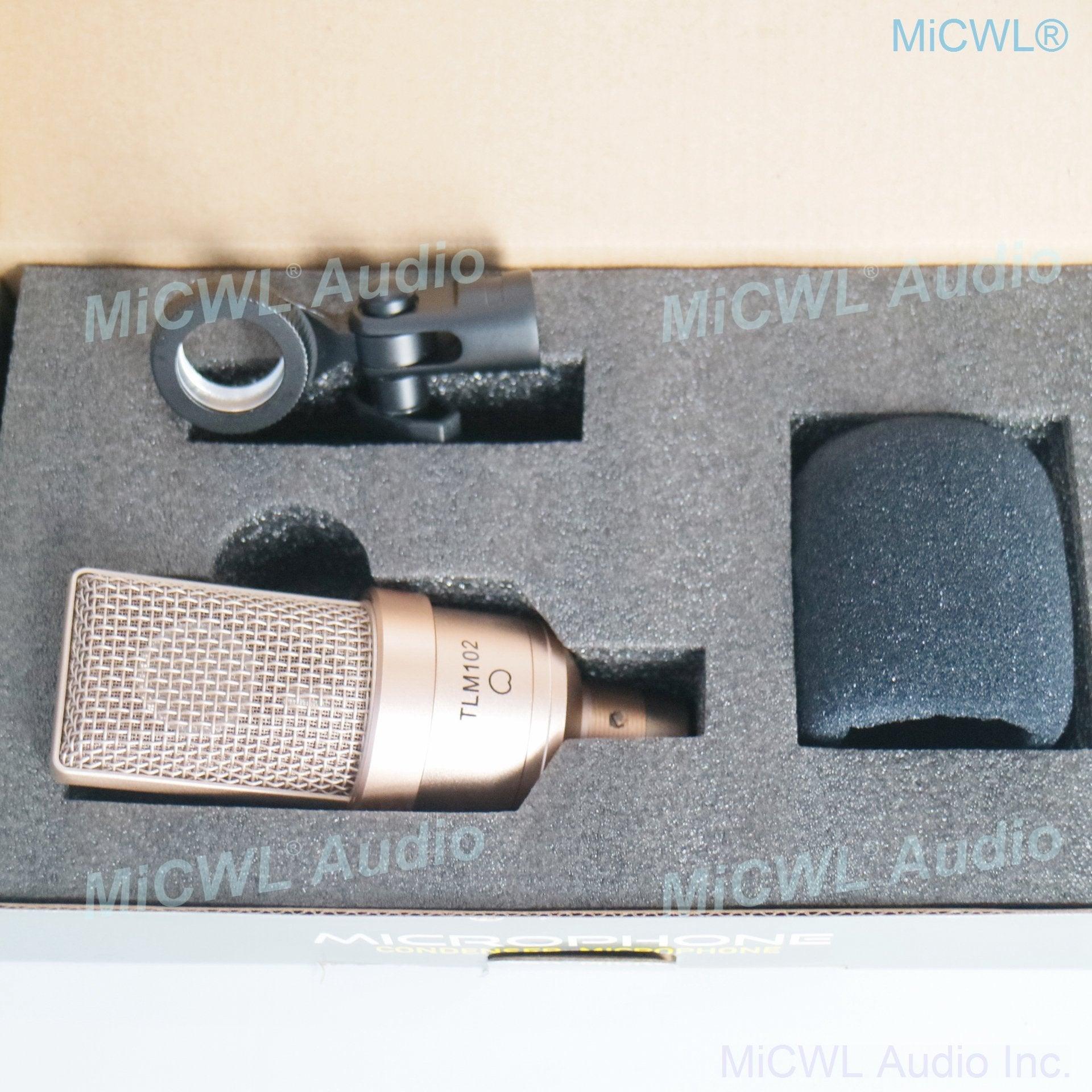 MiCWL TLM 102 Cardioid Condenser Microphone Professional TLM-102 For Laptop PC Network Live Studio Recording Sing 48V Phantom - MiCWL Audio Inc