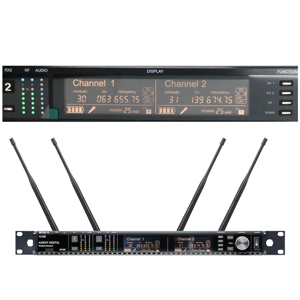 Original MiCWL AD4D ADX1 True Diversity Digital Wireless DJ Karaoke Stage Sing Headset Microphone System 500m Range - MiCWL Audio Inc