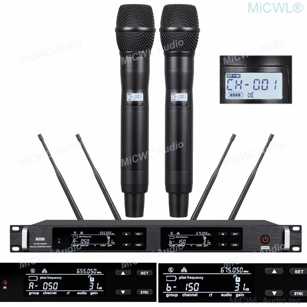 Advanced ULXD4 Dual KSM9 Condenser Capsule Handheld Wireless Microphone Stage Vocal Concert Mics System 4 Antenna True Diversity - MiCWL Audio Inc